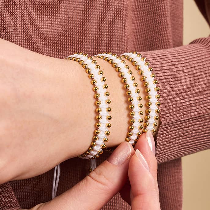 Gold x White | Friendship DOT Bracelet