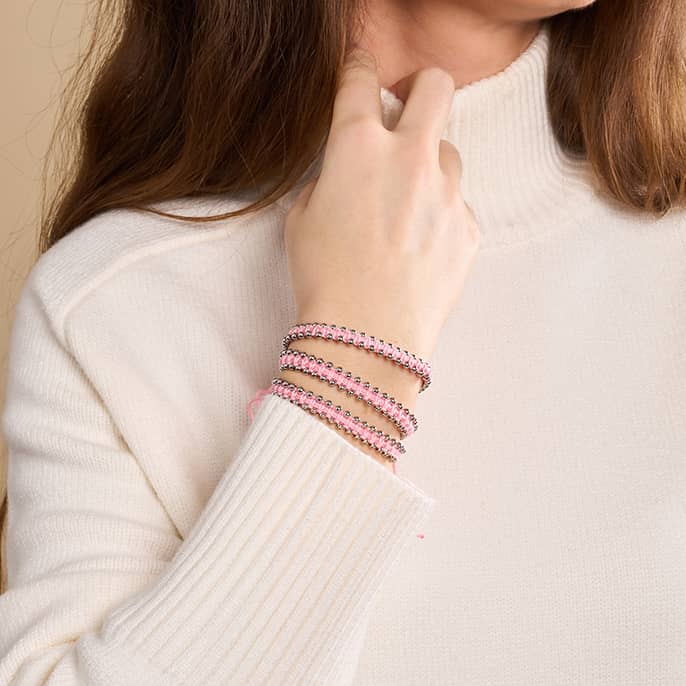 Silver x Bubblegum | Friendship DOT Bracelet