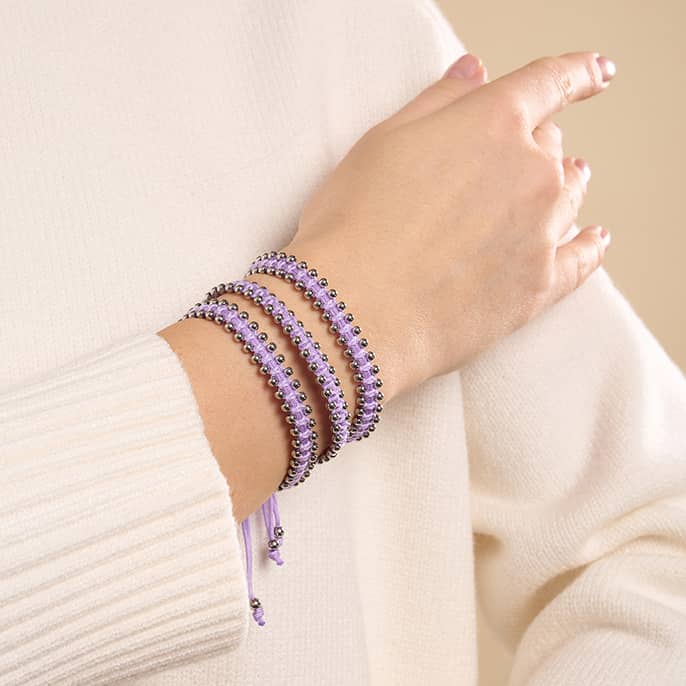 Silver x Lilac | Friendship DOT Bracelet