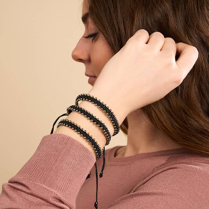 Unicorn Silver x Black | Friendship DOT Bracelet