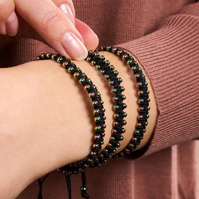 Unicorn Silver x Black | Friendship DOT Bracelet