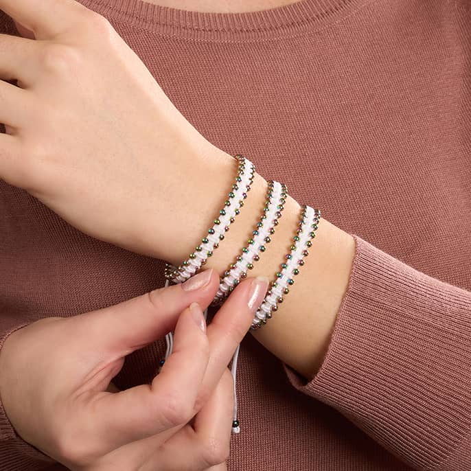 Unicorn Silver x White | Friendship DOT Bracelet