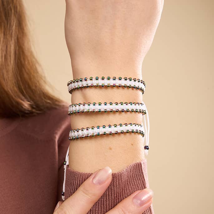 Unicorn Silver x White | Friendship DOT Bracelet