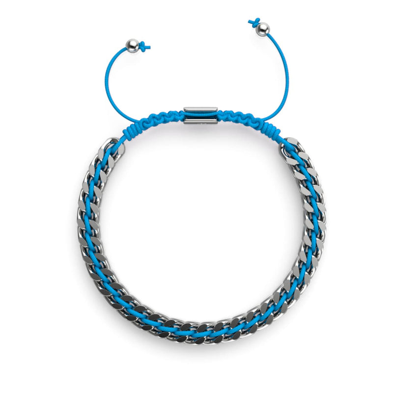 Blue x Silver | Gaia Wheat Chain Bracelet