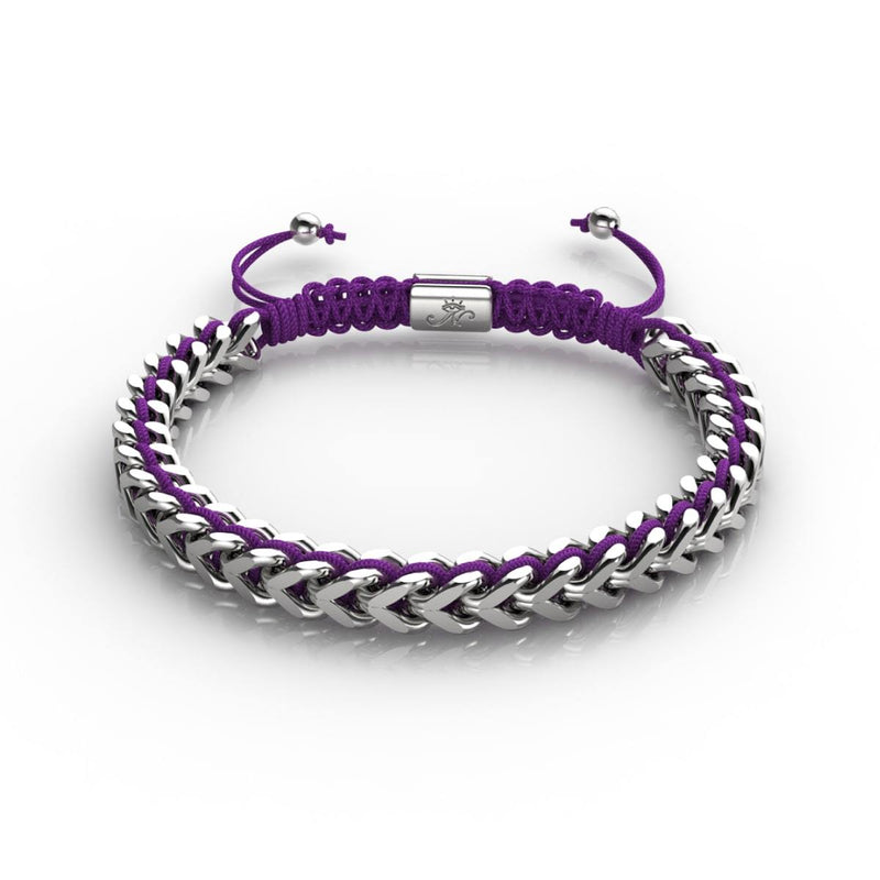 Purple x Silver | Gaia Wheat Chain Bracelet