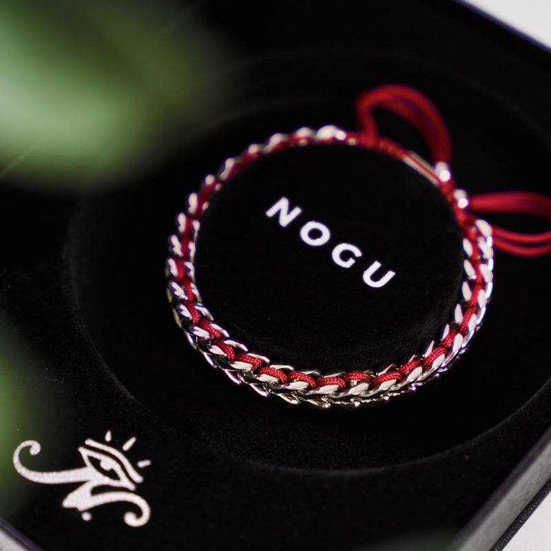 Red x Silver | Gaia Wheat Chain Bracelet