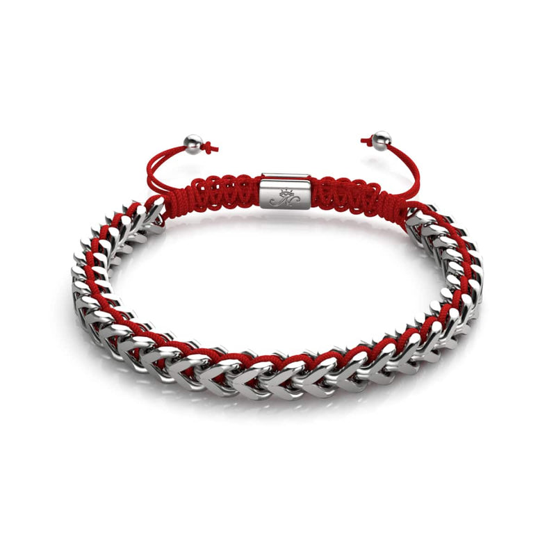 Red x Silver | Gaia Wheat Chain Bracelet