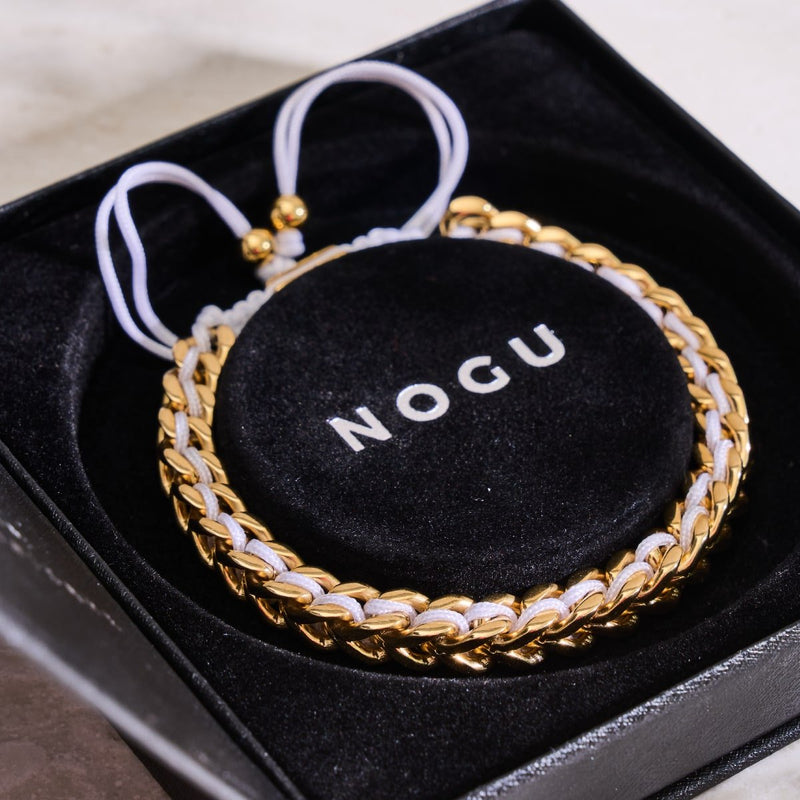 White x Gold | Gaia Wheat Chain Bracelet