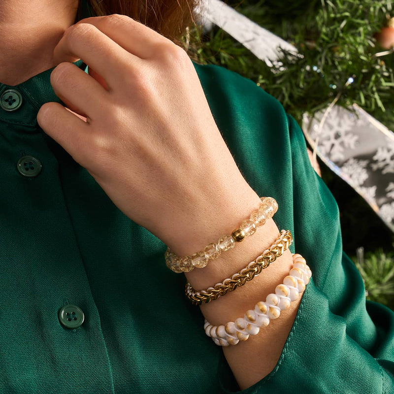 White x Gold | Gaia Wheat Chain Bracelet