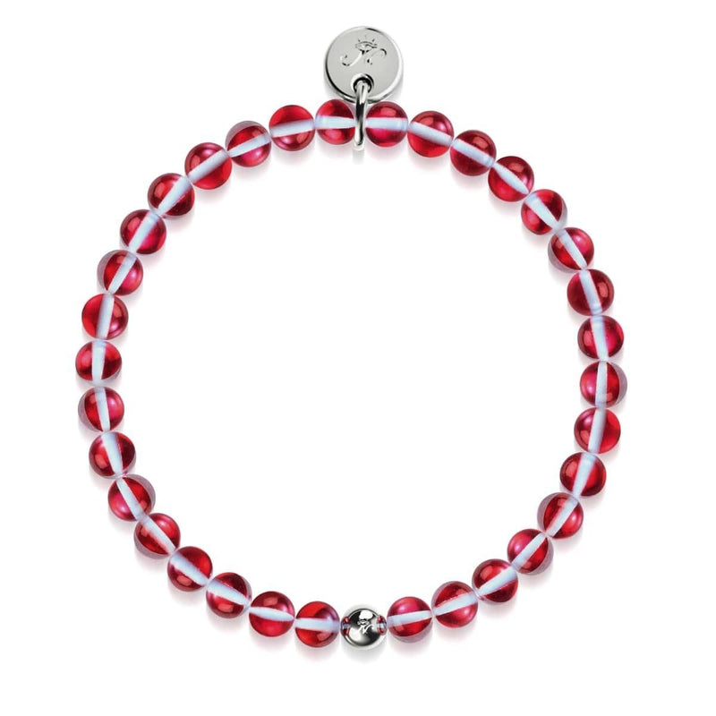 Blood Moon | Silver | Galaxy Glass Bead Bracelet