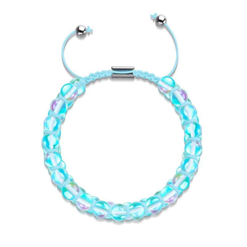 Blue Nebula | Silver | Double Galaxy Glass Bracelet