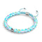Blue Nebula | Silver | Galaxy Glass Macrame Bead Bracelet