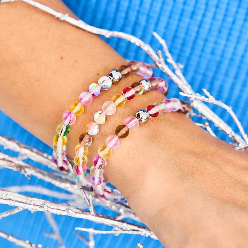 Candy Crush | Silver | Galaxy Glass Bead Bracelet