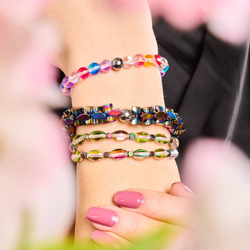 Candy Crush | Silver | Galaxy Glass Bead Bracelet