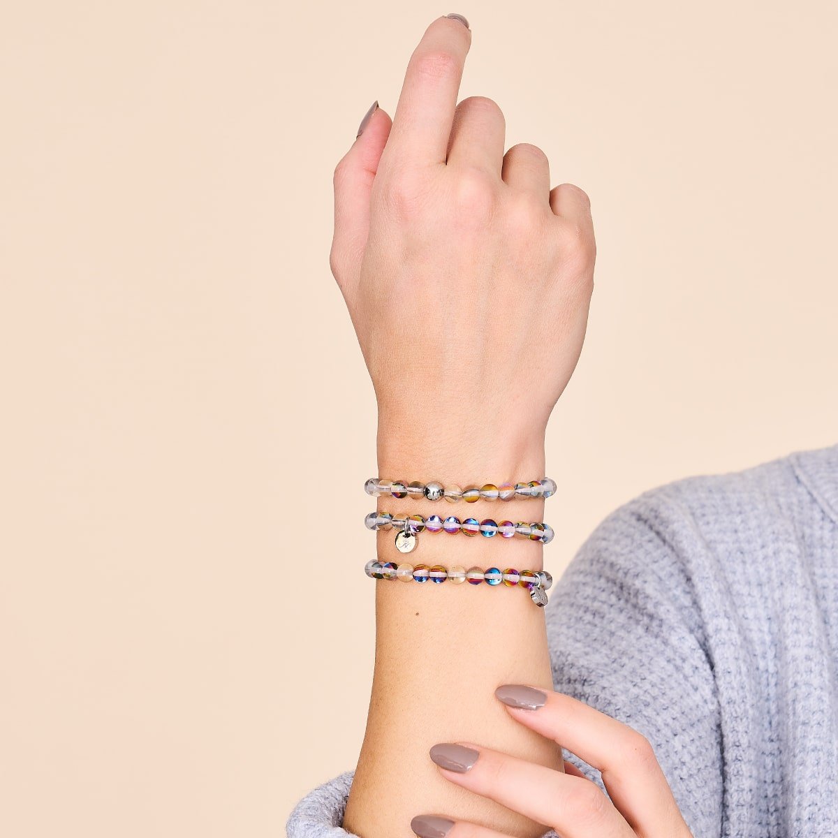 Kaleidoscope | Silver | Galaxy Glass Bead Bracelet