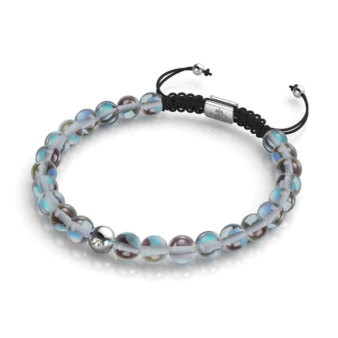 Milky Way | Silver | Galaxy Glass Macrame Bead Bracelet