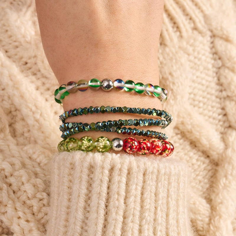 Mistletoe | Silver | Galaxy Glass Bead Bracelet