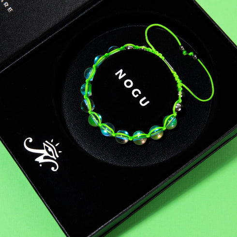 Neon Green | Rainbow Supernova | Silver | Galaxy Glass Charmballa Bracelet