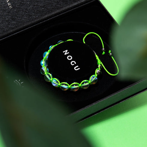 Neon Green | Rainbow Supernova | Silver | Galaxy Glass Charmballa Bracelet