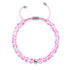Pink Nebula | Silver | Galaxy Glass Macrame Bead Bracelet