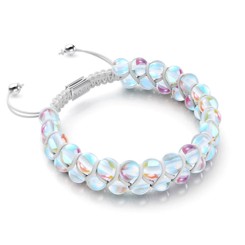 Rainbow Supernova | Silver | Double Galaxy Glass Bracelet