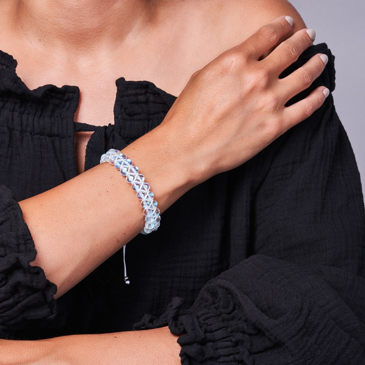 Rainbow Supernova | Silver | Double Galaxy Glass Bracelet