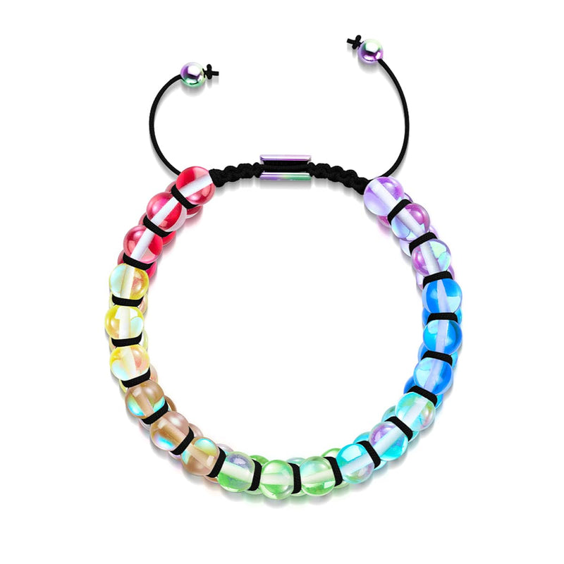 Spectral Chakra | Unicorn Silver | Double Galaxy Glass Bracelet