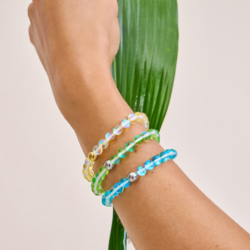 Sunburst | Gold | Galaxy Glass Macrame Bead Bracelet