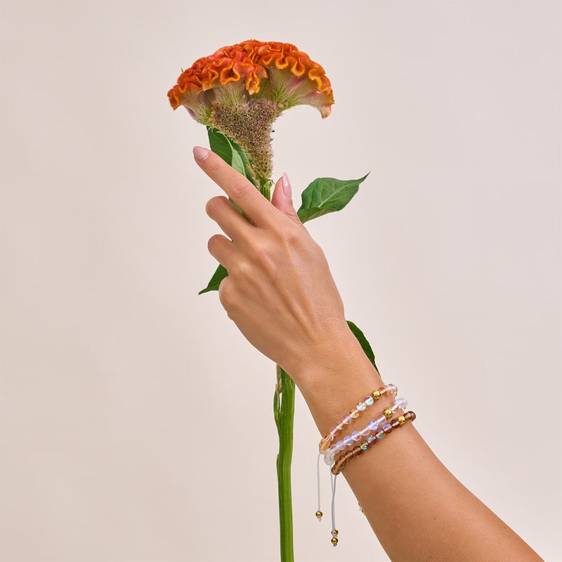 Terra | Gold | Galaxy Glass Macrame Bead Bracelet