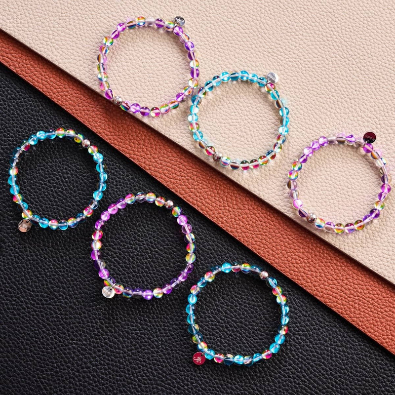 Turquoise Sunbeam | Silver | Galaxy Glass Bead Bracelet