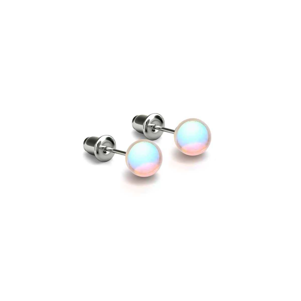 Champagne Supernova | .925 Sterling Silver | Galaxy Glass Mini Stud Earrings