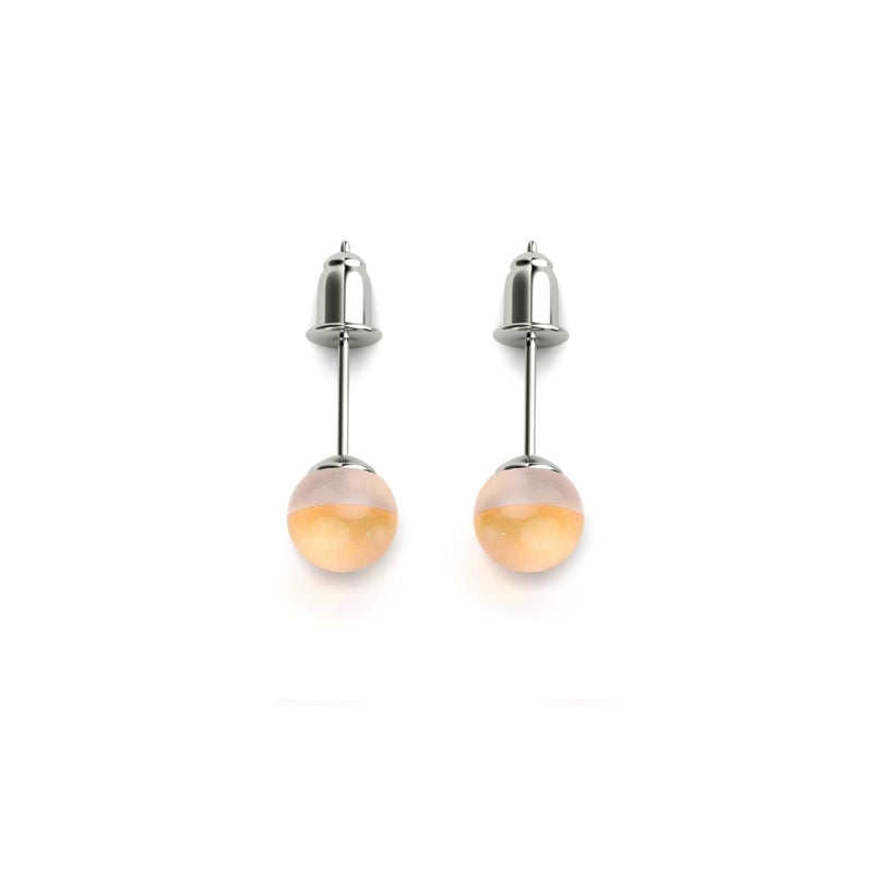 Champagne Supernova | .925 Sterling Silver | Galaxy Glass Mini Stud Earrings
