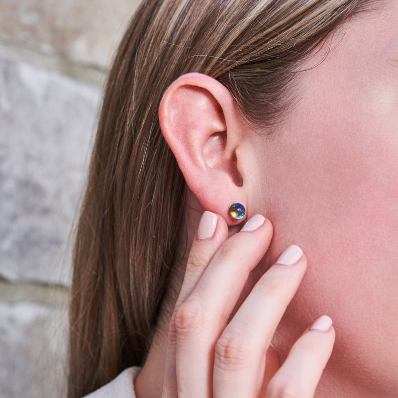 Milky Way | .925 Sterling Silver | Galaxy Glass Mini Stud Earrings