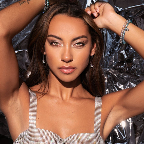 Rainbow Supernova | .925 Sterling Silver | Galaxy Glass Chain Drop Threader Earrings