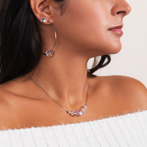 Rainbow Supernova | .925 Sterling Silver | Galaxy Glass Mini Stud Earrings