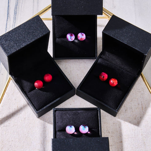 Ultraviolet | .925 Sterling Silver | Galaxy Glass Stud Earrings