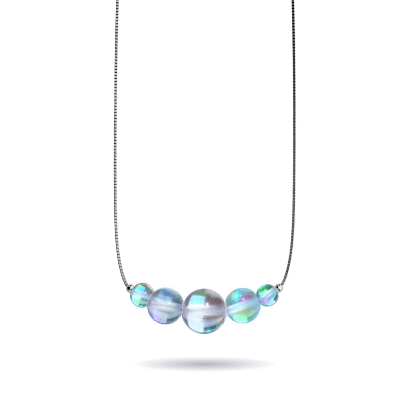 Blue Nebula | .925 Sterling Silver | Galaxy Glass Infinity Clasp Necklace
