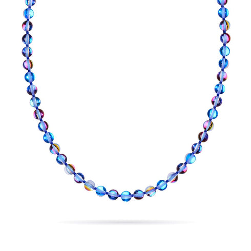 Indigo Borealis | Silver | Galaxy Glass Knotted Necklace