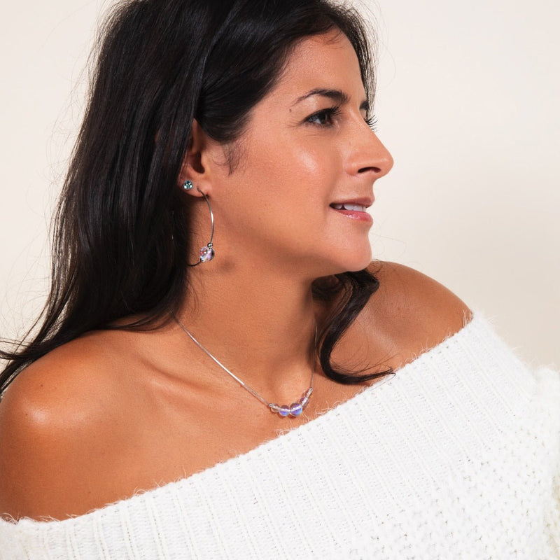 Rainbow Supernova | .925 Sterling Silver | Galaxy Glass Infinity Clasp Necklace