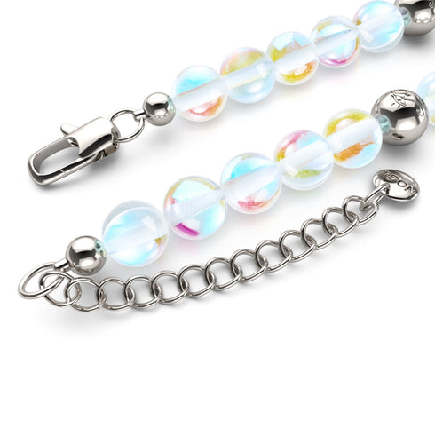 Rainbow Supernova | Silver | Galaxy Glass Statement Necklace