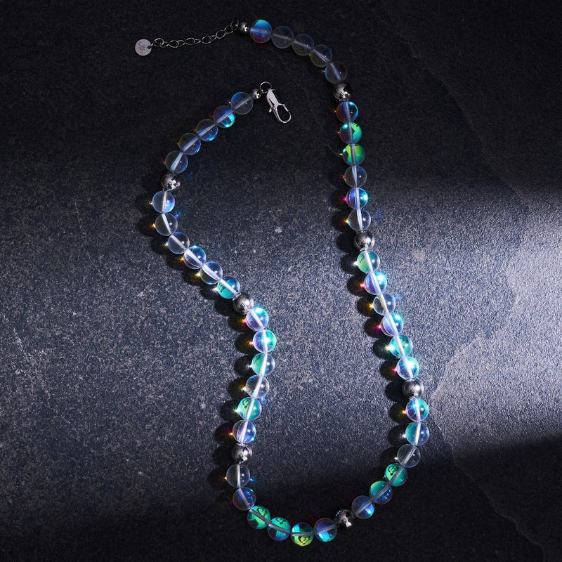 Rainbow Supernova | Silver | Galaxy Glass Statement Necklace