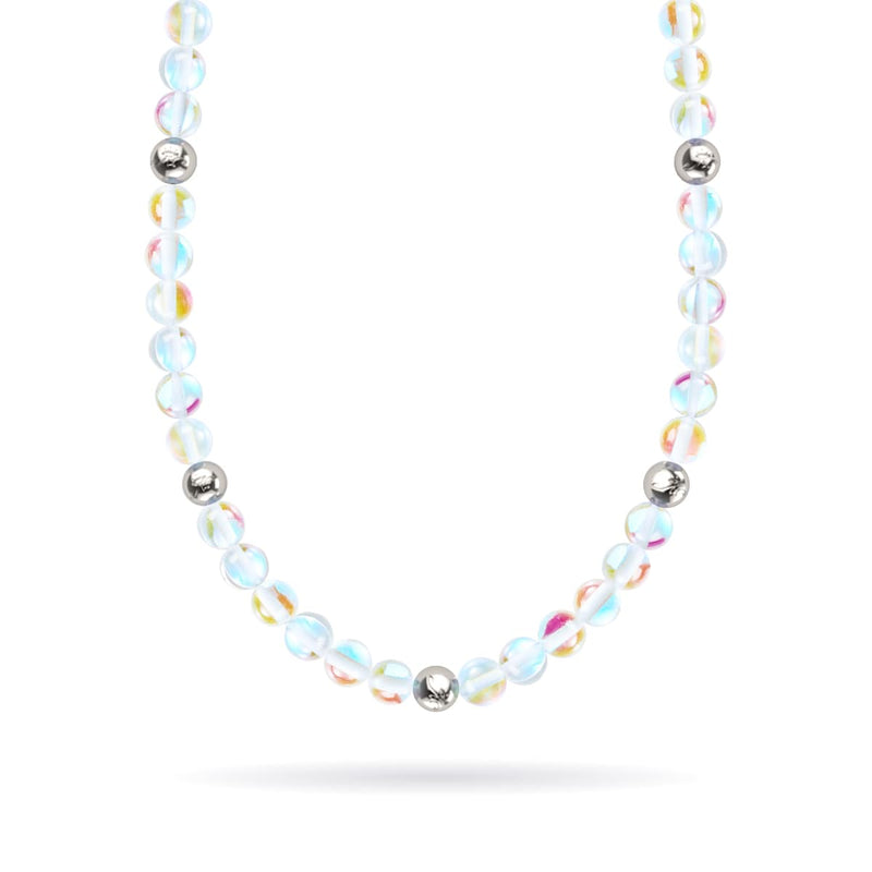 Rainbow Supernova | Silver | Galaxy Glass Statement Necklace