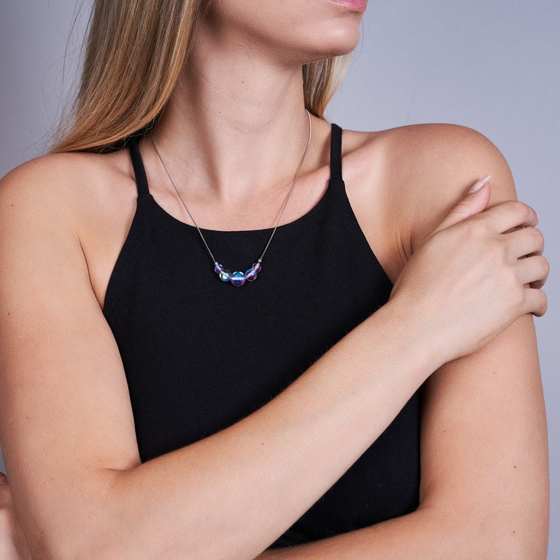 Ultraviolet | .925 Sterling Silver | Galaxy Glass Infinity Clasp Necklace