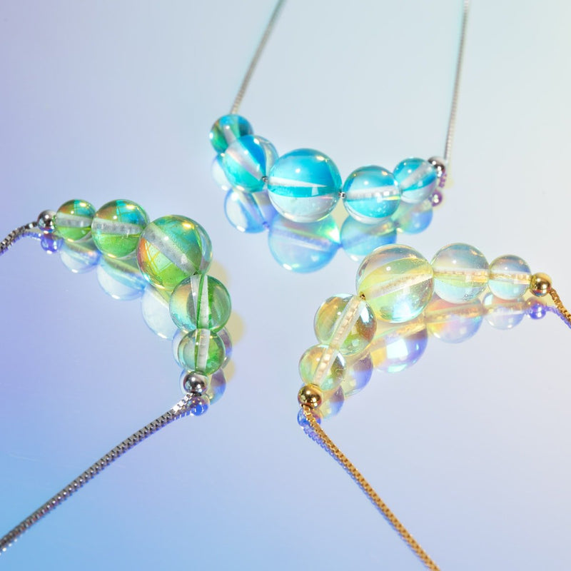 Verdant Moon | .925 Sterling Silver | Galaxy Glass Infinity Clasp Necklace