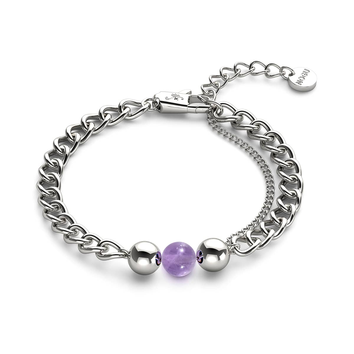 Amethyst x Silver | Gemstone Chain Bracelet