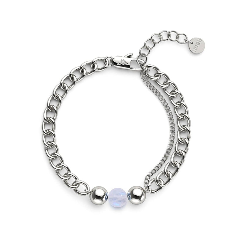 Moonstone x Silver | Gemstone Chain Bracelet
