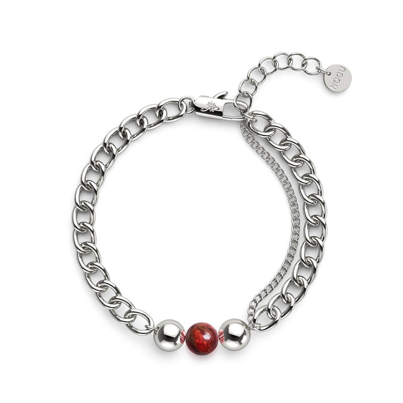 Red Jasper x Silver | Gemstone Chain Bracelet