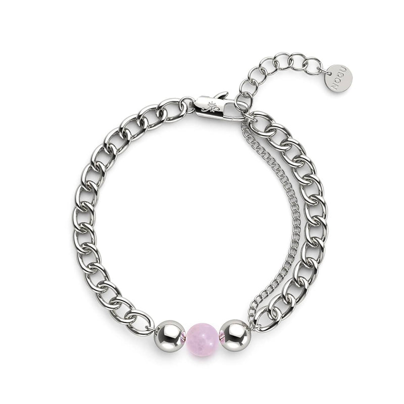 Rose Quartz x Silver | Gemstone Chain Bracelet