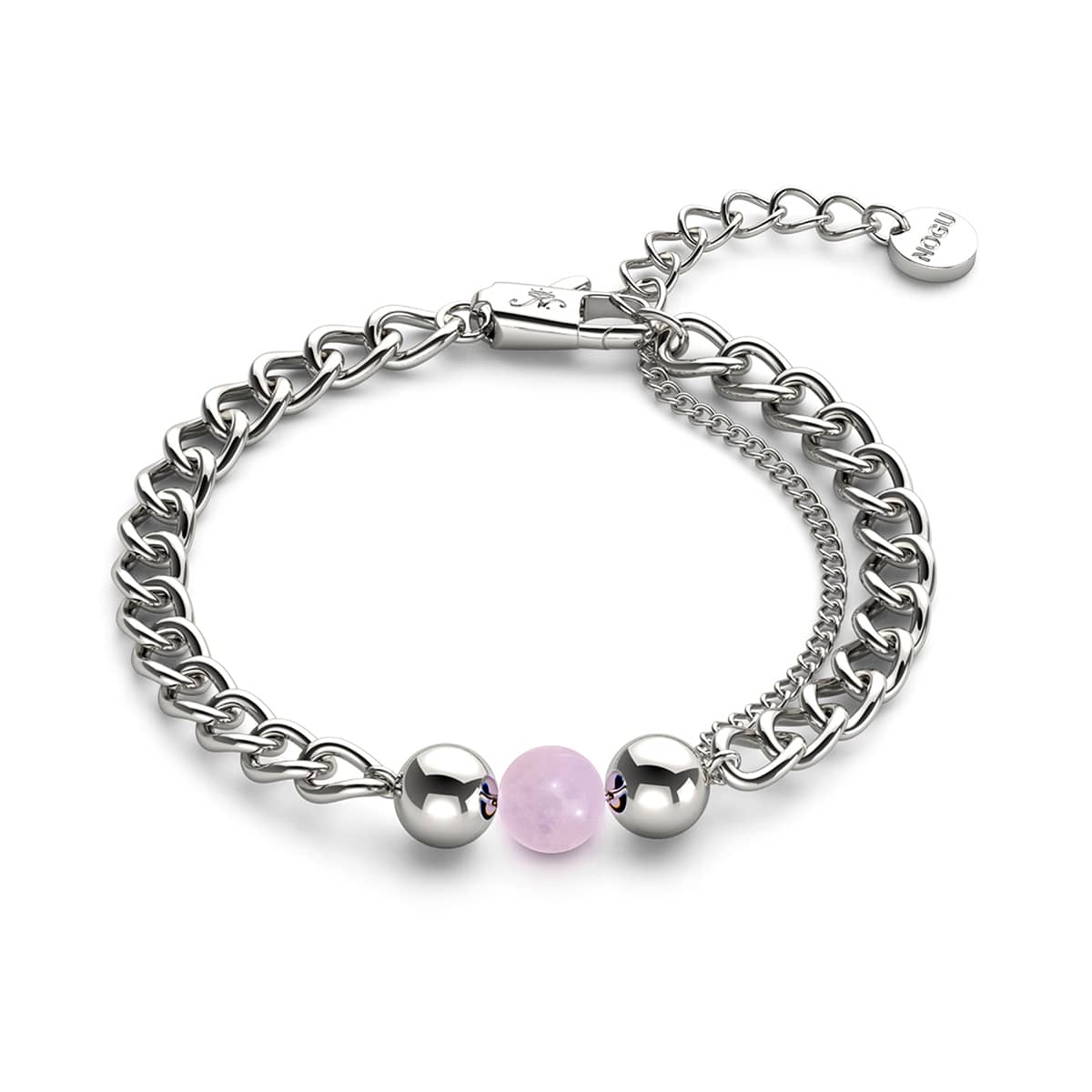 Rose Quartz x Silver | Gemstone Chain Bracelet