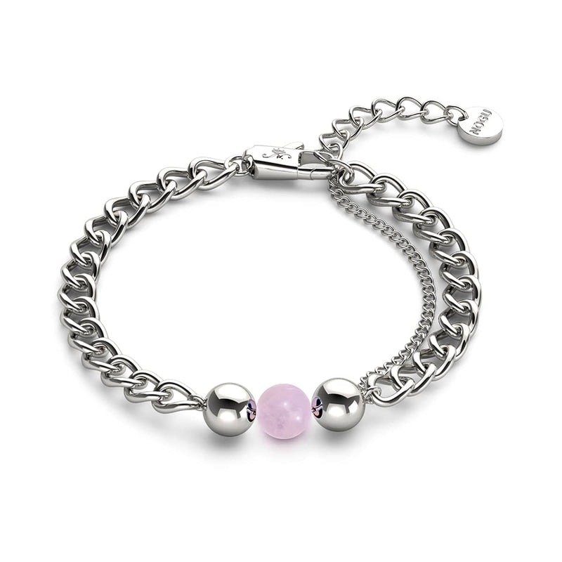Rose Quartz x Silver | Gemstone Chain Bracelet